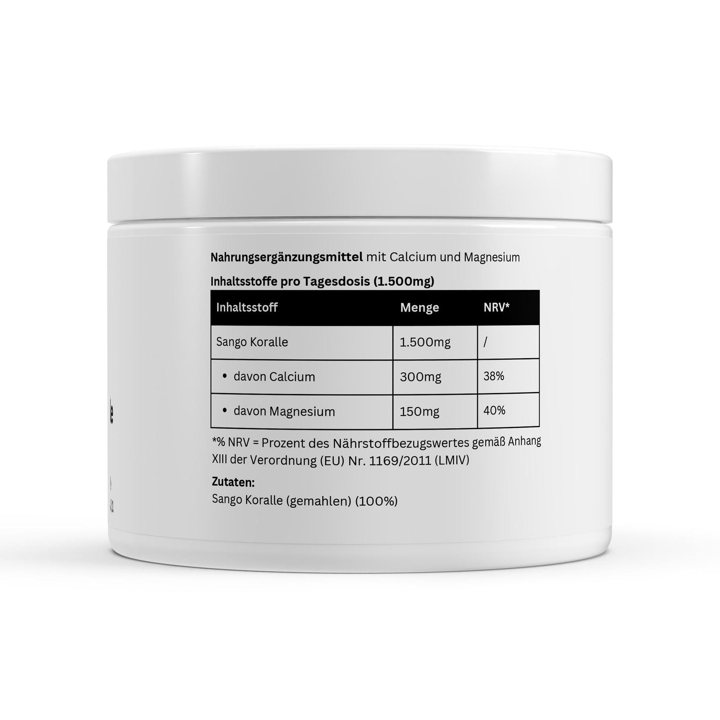 Produto ChanceToBrand suplemento de coral sango com cálcio e magnésio em embalagem branca