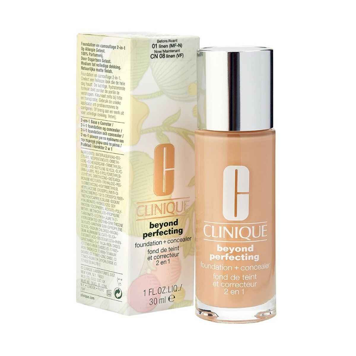 Base de Maquilhagem Fluida Clinique Beyond Perfecting Nº 1-Linen 30 ml 2 em 1
