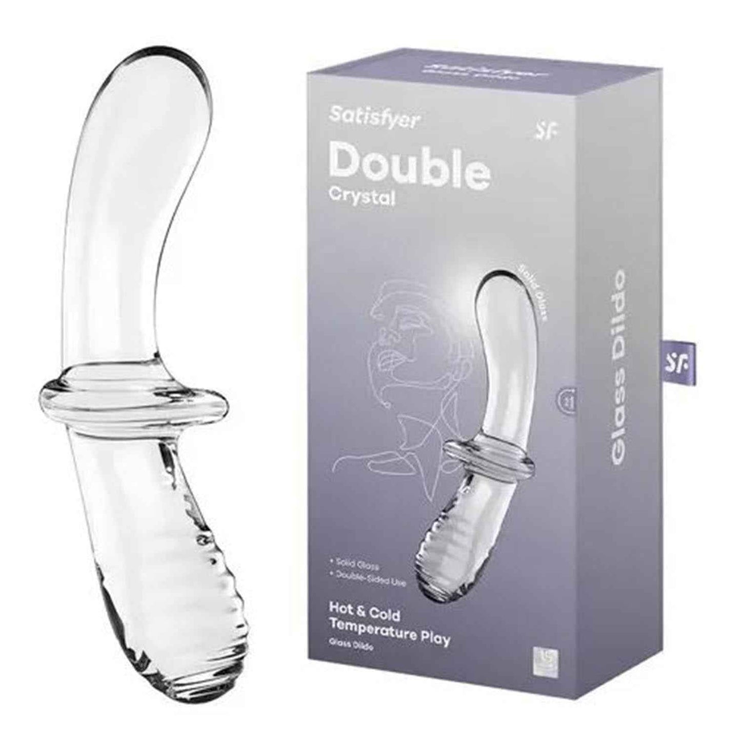 Satisfyer Double Crystal Dildo Hot & Cold Temperature Play Transparente 1Un