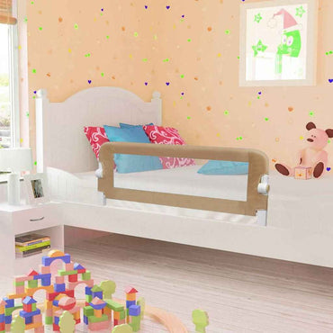 vidaXL Barra segur. cama infantil 102x42cm poliéster cinza-acastanhado