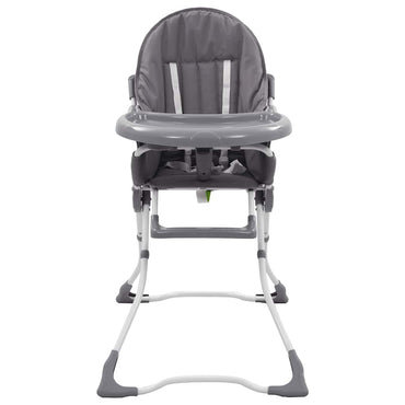 vidaXL Cadeira de refeição para bebé cinzento e branco