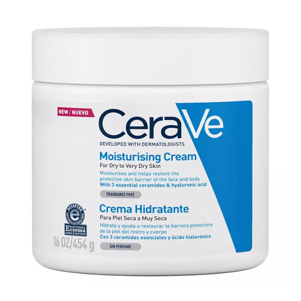 Cerave Piel Seca A Muy Seca Crema Hidratante Tarro Tarro Sin Perfume 454Gr