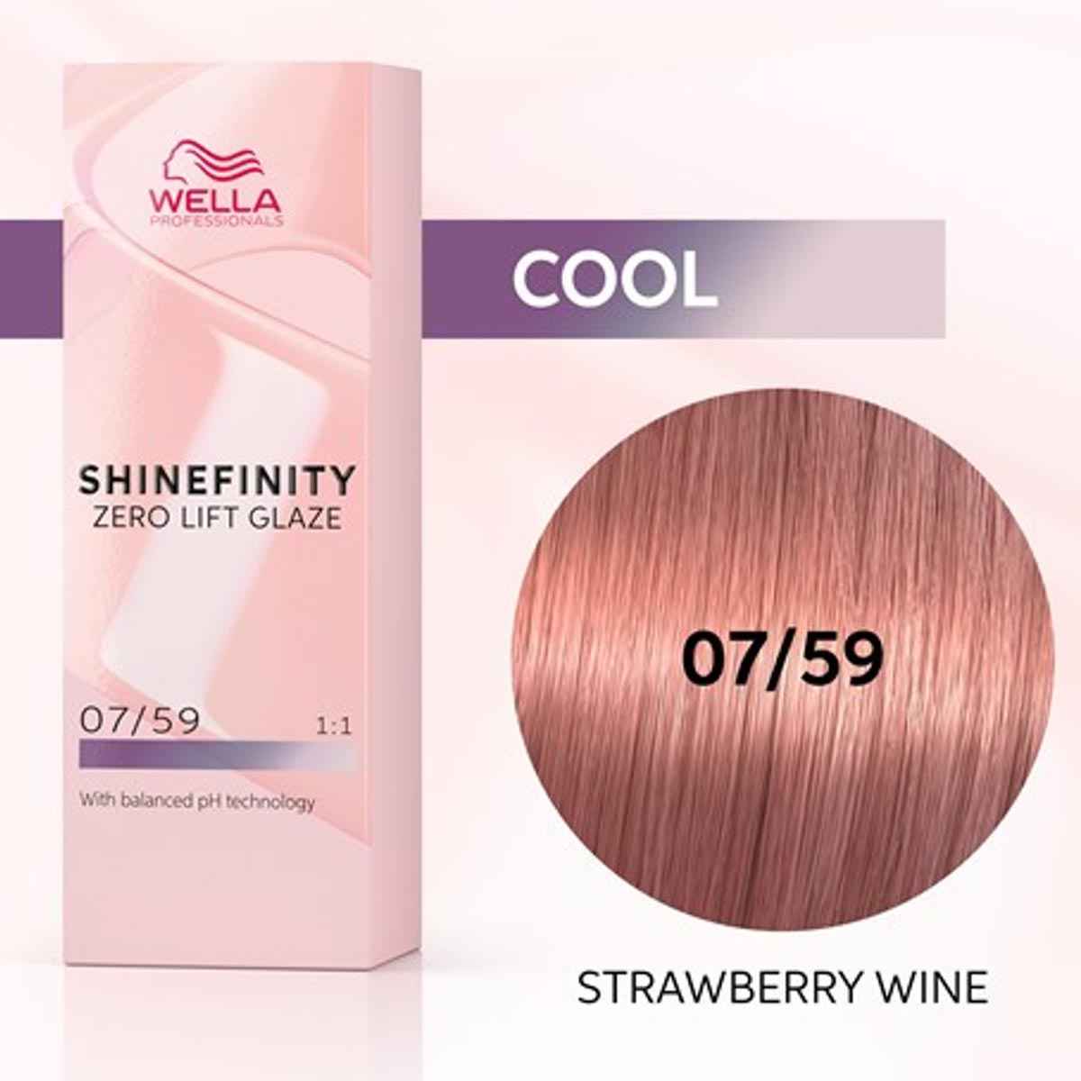 Wella Shinefinity Zero Lift Glaze Tinte 07/59 Strawberry Wine 60Ml 1Un