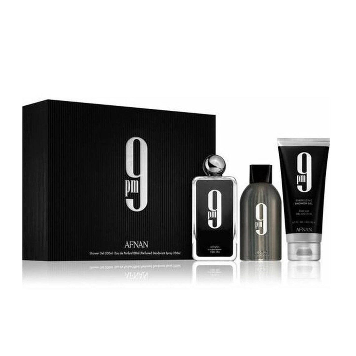 Afnan 9 Eau De Parfum 100Un + Gel De Baño 200Ml + Desodorante 250Ml Vaporizador