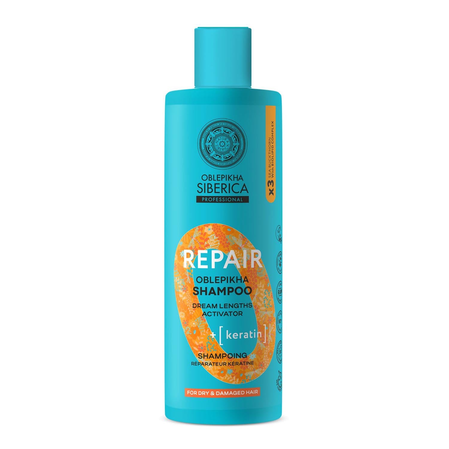 Oblepikha Repair Keratin Champu Cabello Seco 400Ml