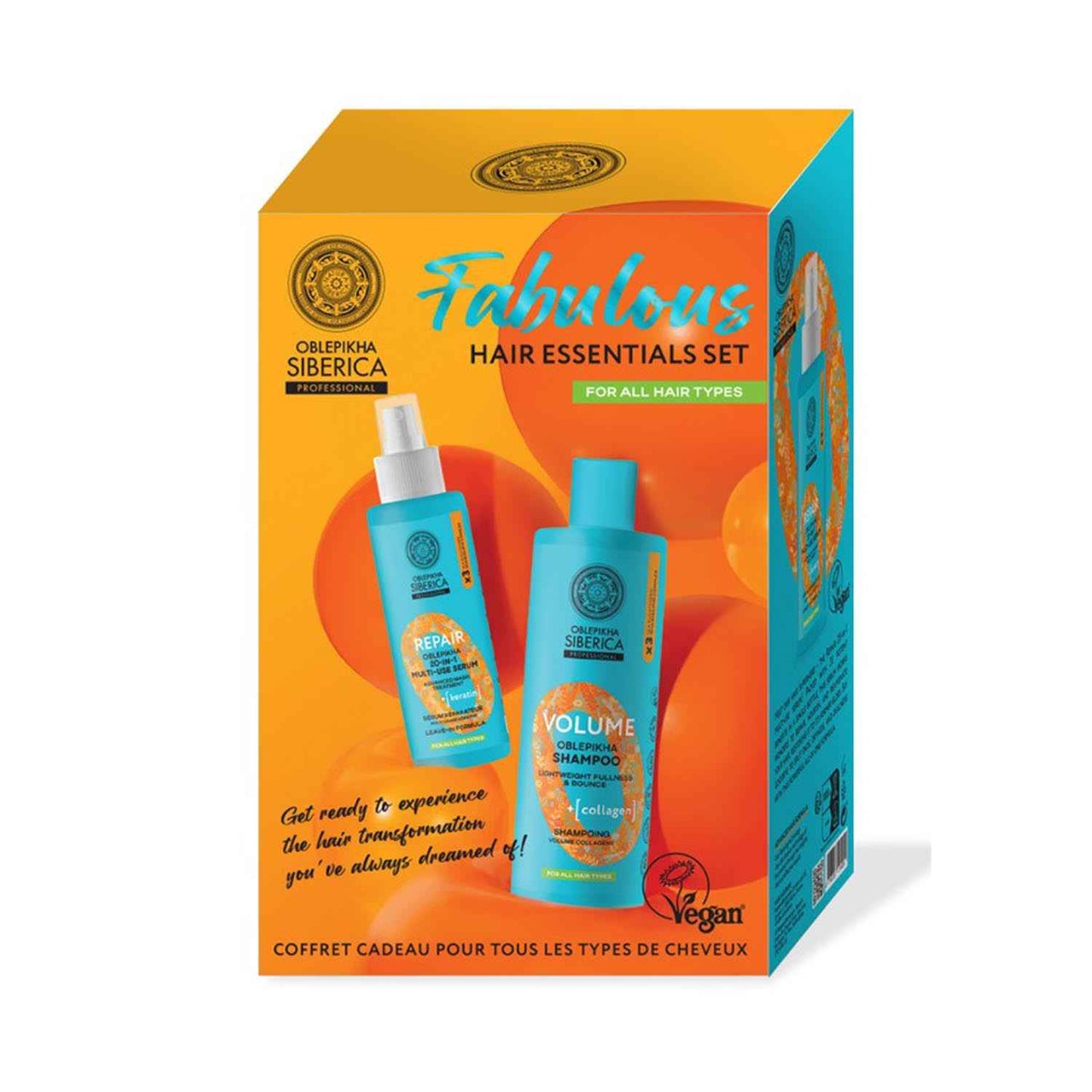 Natura Siberica Volume+Repair Coffret Shampoo Todo Tipo De Cabelo 200Ml + Acondicionador 200Ml