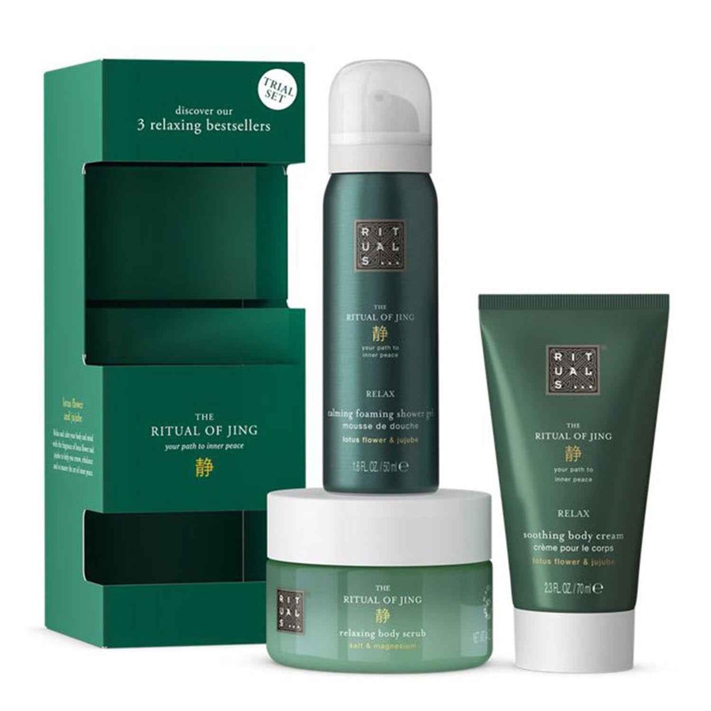 Rituals Of Jing Exfoliante Corporal 125Ml + Relax Gel De Baño 50Ml + Relax Creme Corporal 70Ml
