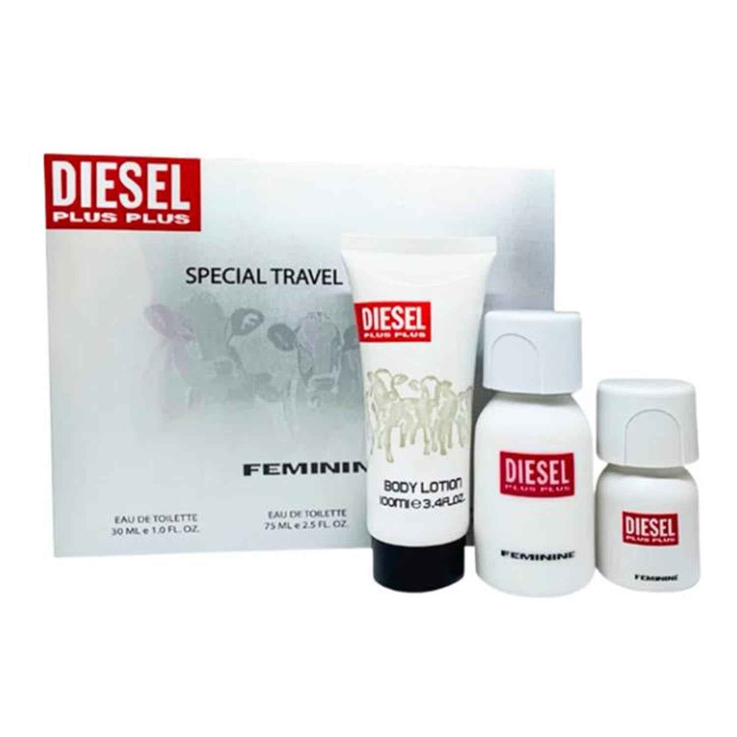 Diesel Plus Special Travel Feminine Eau De Toilette 75Ml + Eau De Toilette 30Ml Vaporizador + Creme Corporal Perfumada 100Ml
