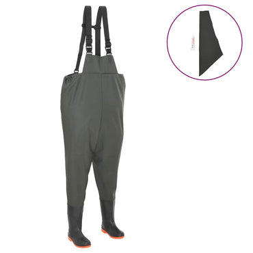 vidaXL Jardineiras com botas verde tamanho 38