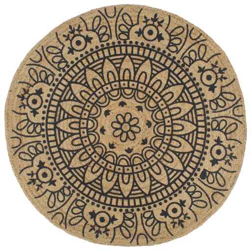 vidaXL Tapete artesanal em juta com impressão pintas 90 cm