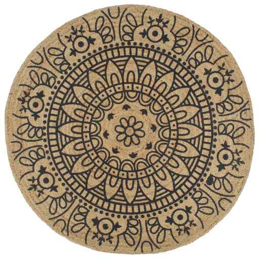 vidaXL Tapete artesanal em juta com impressão pintas 90 cm