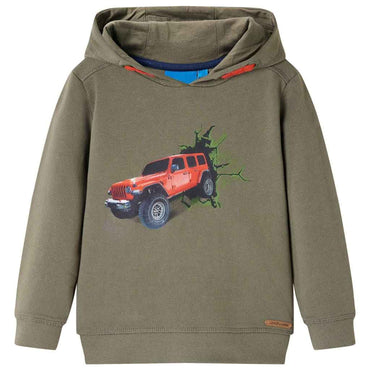 Sweatshirt com capuz para criança cor caqui 92