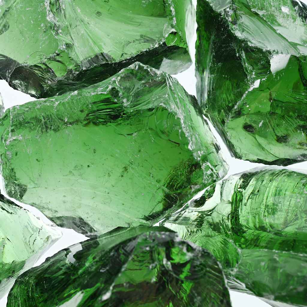 vidaXL Gabião com pedras de vidro verde 60-120 mm 25 kg