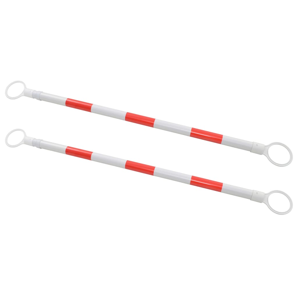 vidaXL Barras retráteis p/ cones sinalização 2 pcs plástico 116-197 cm