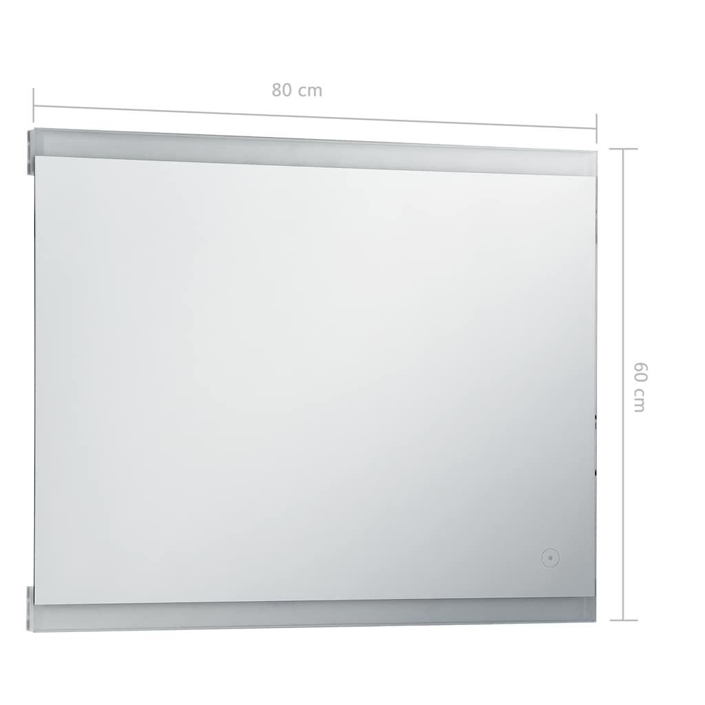 vidaXL Espelho de parede LED c/ sensor tátil casa de banho 80x60 cm