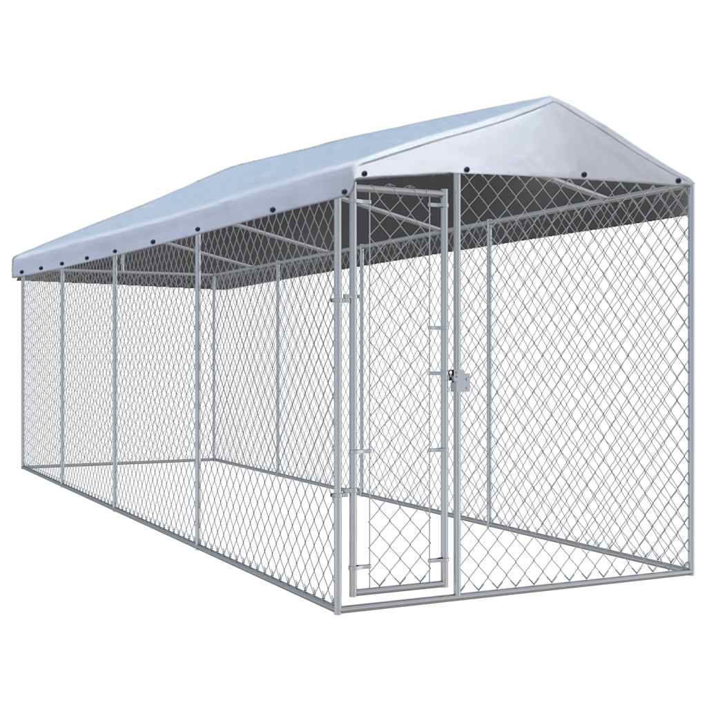 vidaXL Canil de exterior com toldo 382x192x225 cm