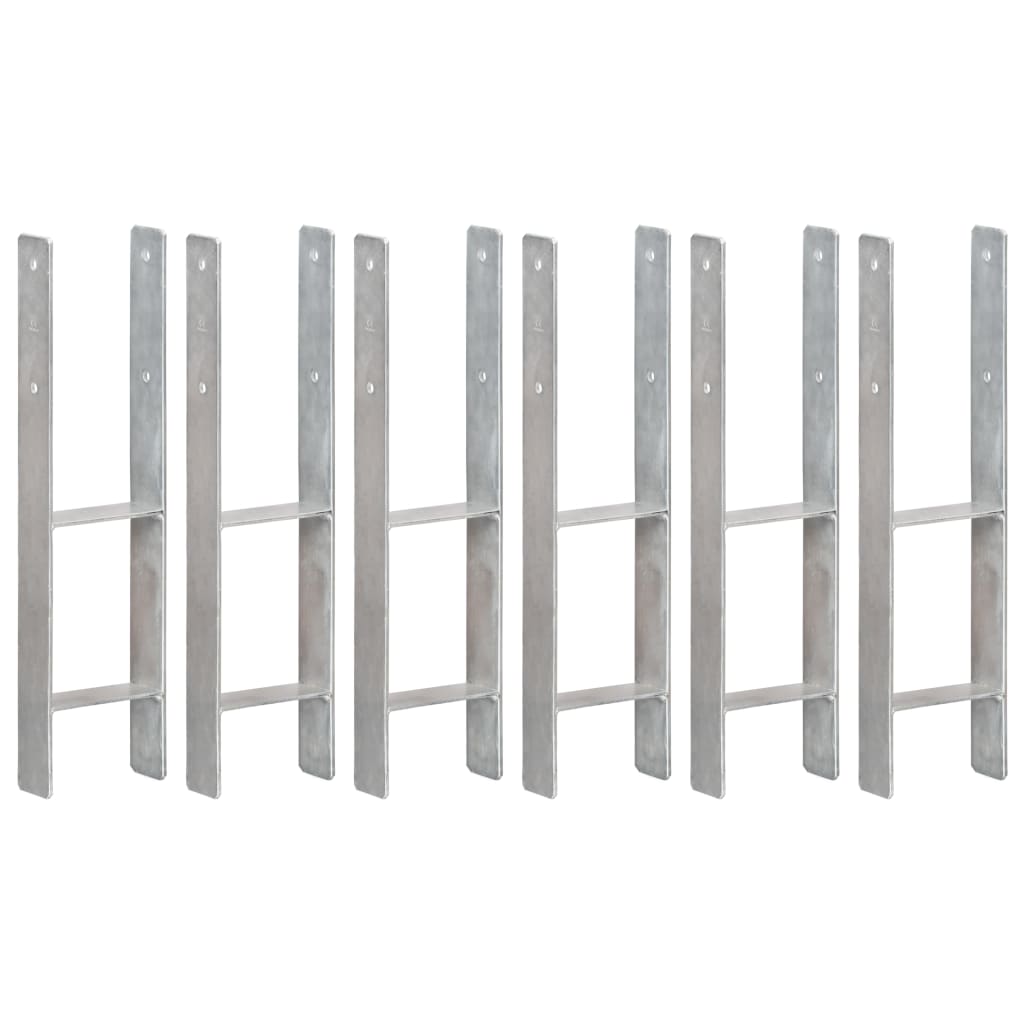 vidaXL Âncoras de vedação 6 pcs 7x6x60 cm aço galvanizado prateado