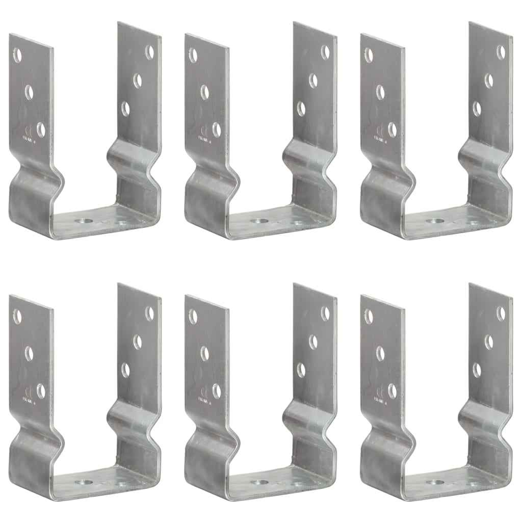 vidaXL Âncoras de vedação 6 pcs 12x6x15 cm aço galvanizado prateado