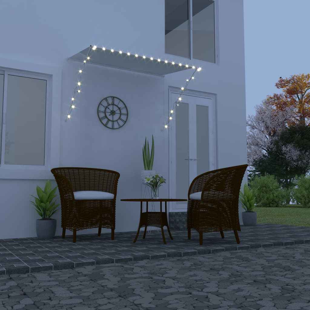 vidaXL Toldo retrátil com LED 200x150 cm amarelo e branco