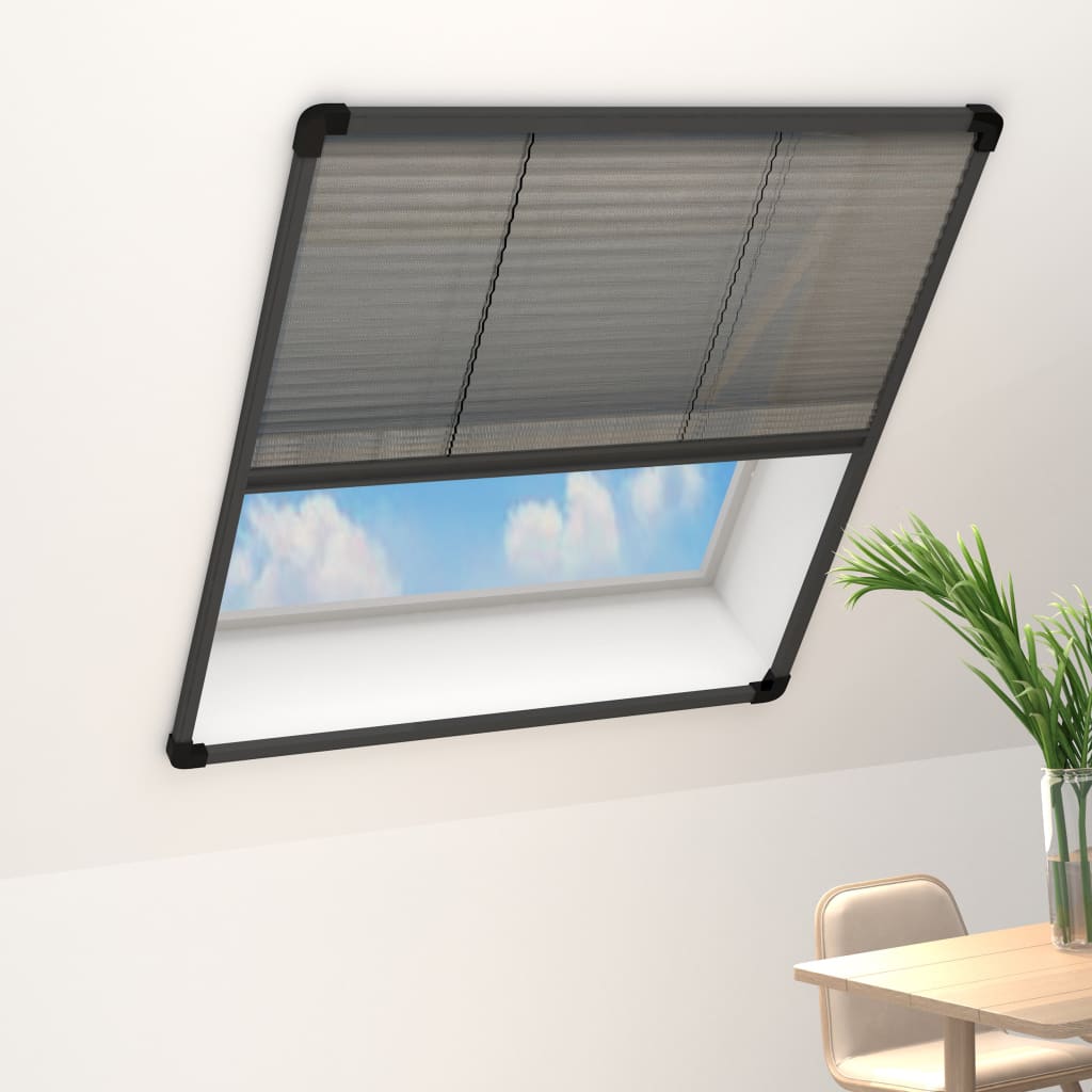 vidaXL Tela anti-insetos plissada para janela alumínio 60x80cm
