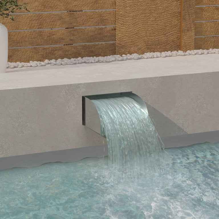 vidaXL Cascata com luzes LED 30x34x14 cm aço inoxidável 304