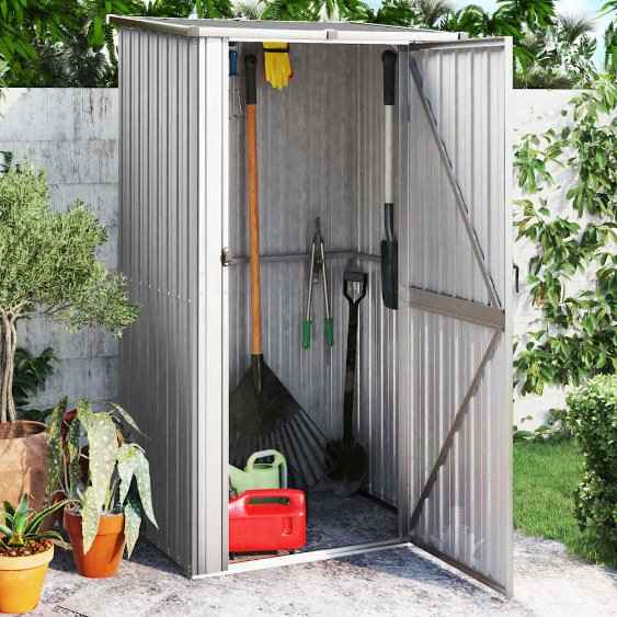 vidaXL Abrigo de jardim verde 118,5x97x209,5 cm aço galvanizado