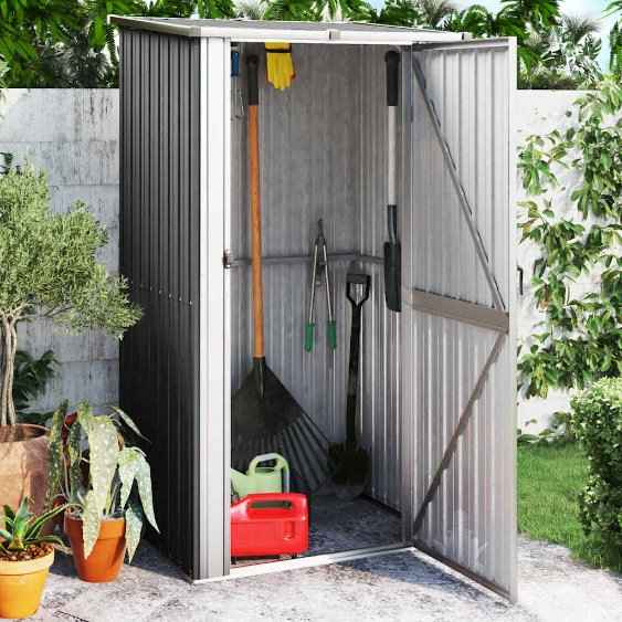 vidaXL Abrigo de jardim verde 118,5x97x209,5 cm aço galvanizado