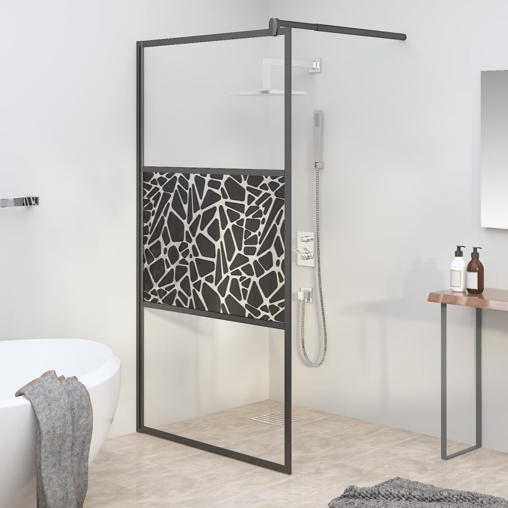 vidaXL Divisória de chuveiro 80x195 cm vidro transparente ESG