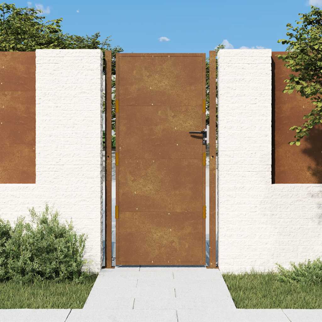 vidaXL Portão de jardim 100x75 cm Aço Corten