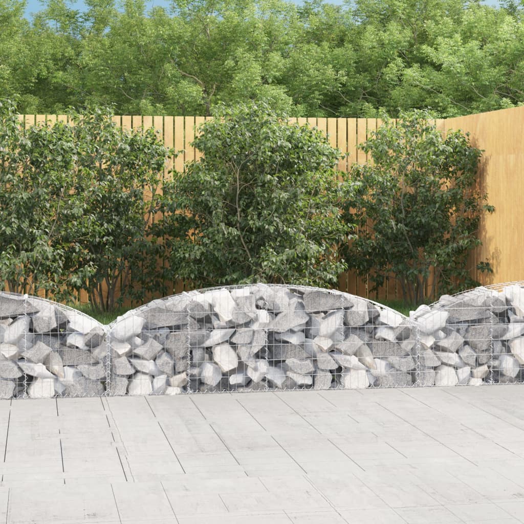 vidaXL Cesto gabião arqueado 100x30x40/60 cm ferro galvanizado