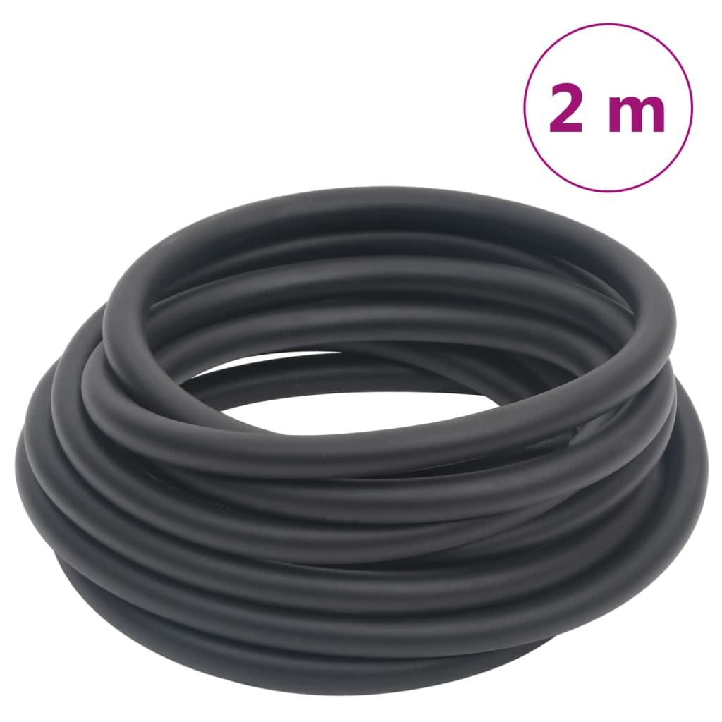 vidaXL Mangueira de ar híbrida 0,6" 2 m borracha e PVC preto