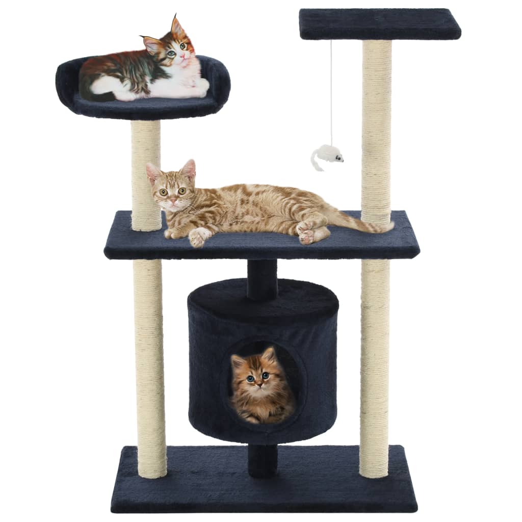 vidaXL Árvore para gatos c/postes arranhadores sisal 95 cm cinzento