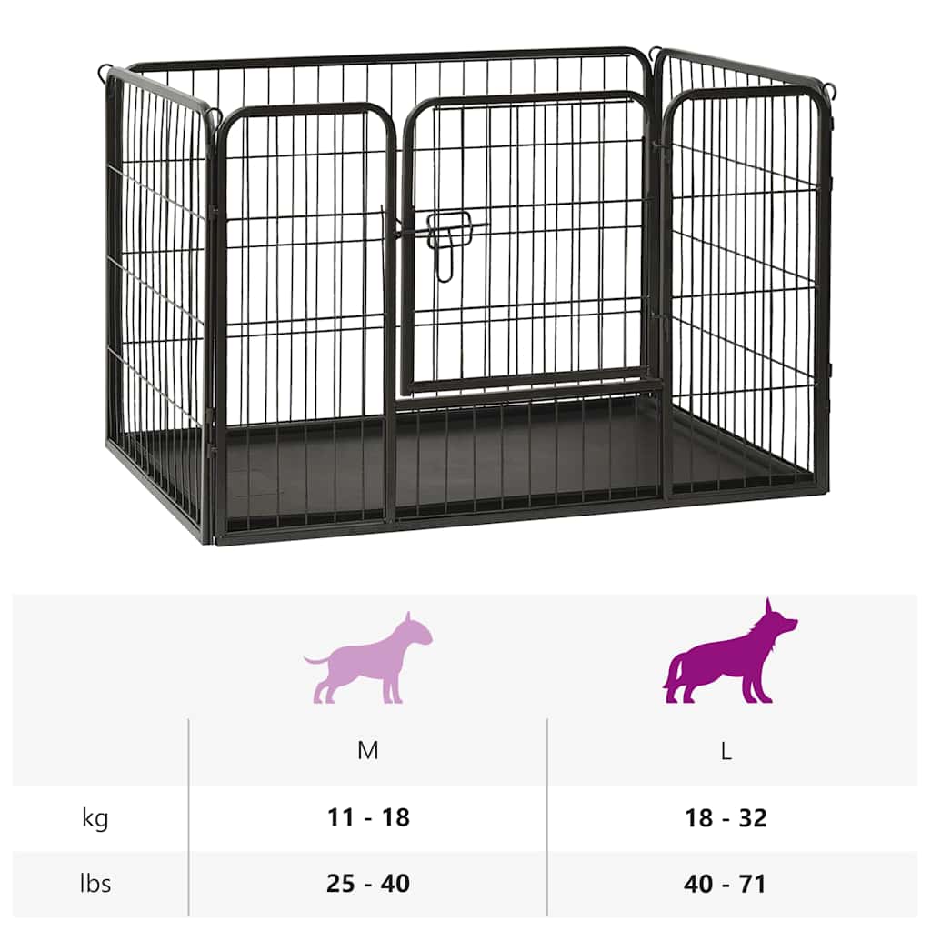 vidaXL Parque para cãezinhos 91,5x59x61 cm aço