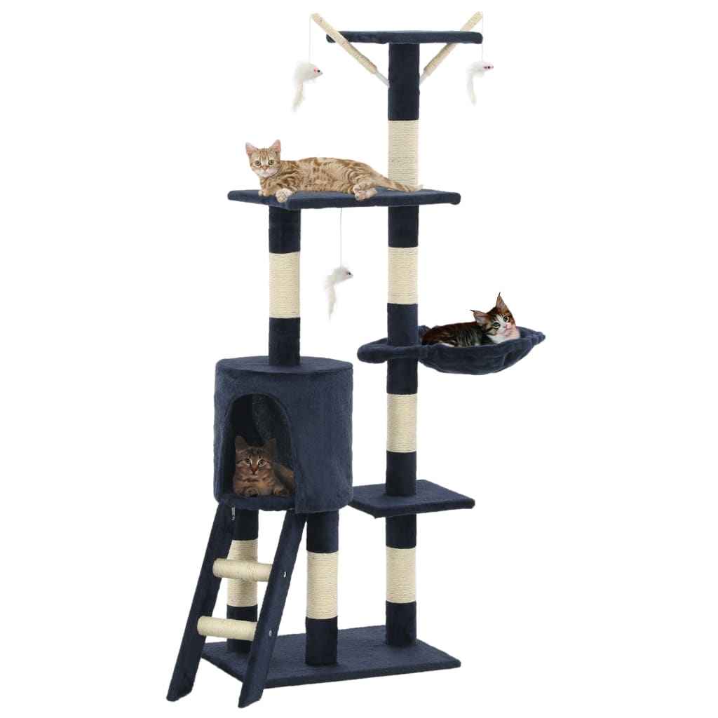 vidaXL Árvore para gatos c/ postes arranhadores sisal 138 cm cinzento