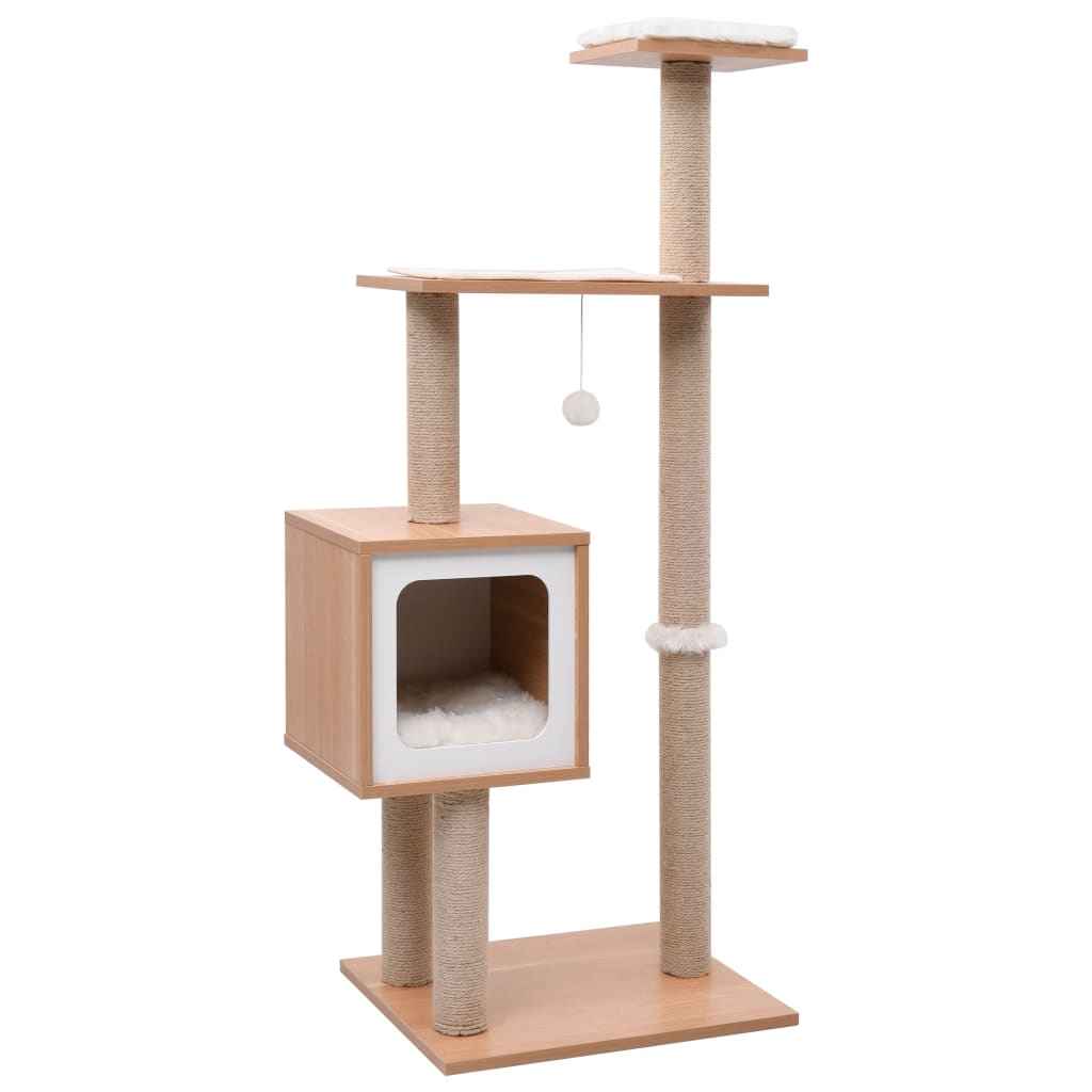 vidaXL Árvore para gatos c/ tapete arranhador sisal 123 cm
