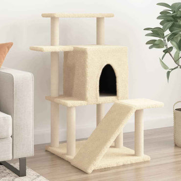 vidaXL Árvore p/ gatos c/ postes arranhadores sisal 97 cm cinza-claro