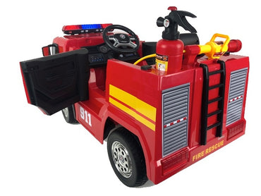 Brandweer Accu Auto, 12 volt elektrische kinderauto met veel accessoires!