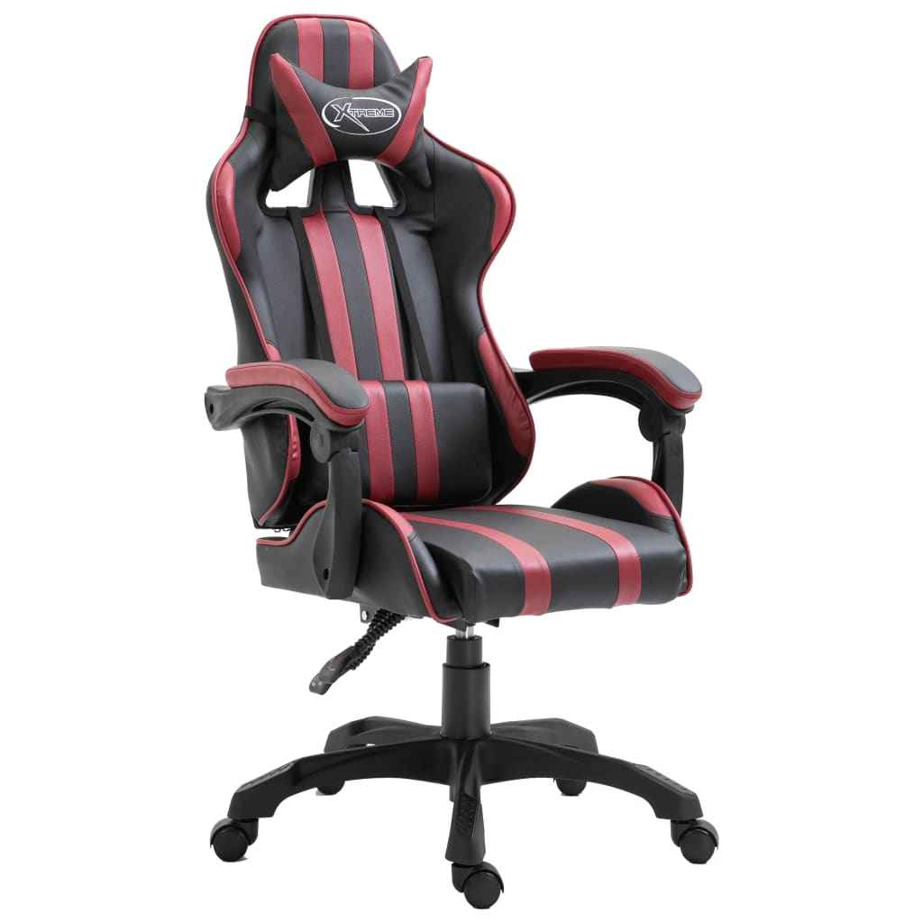 vidaXL Cadeira de gaming couro artificial vermelho