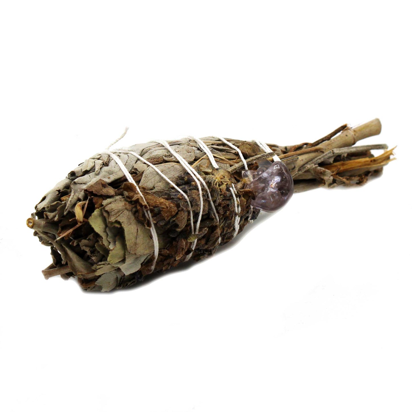 Smudge Stick - Spiritual Healing Sage Torch (amethyst) 10 cms