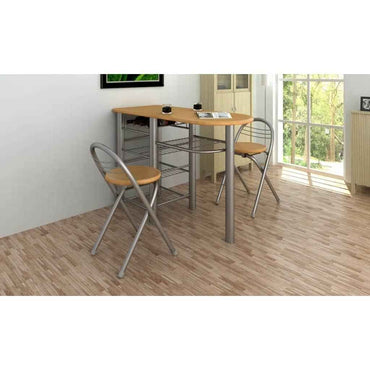 vidaXL Conjunto de mesa e cadeiras cozinha/bar madeira
