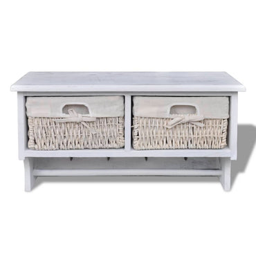 vidaXL Prateleira de parede 60x23,5x33 cm madeira de paulownia branco