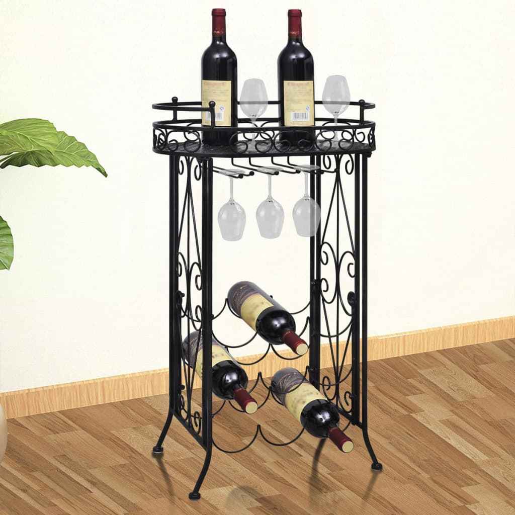 vidaXL Garrafeira, suporte de metal para 45 garrafas de vinho
