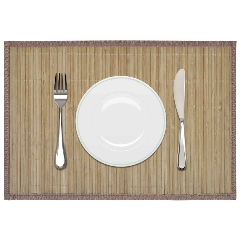 6 pcs individuais de mesa em bambu 30 x 45 cm natural