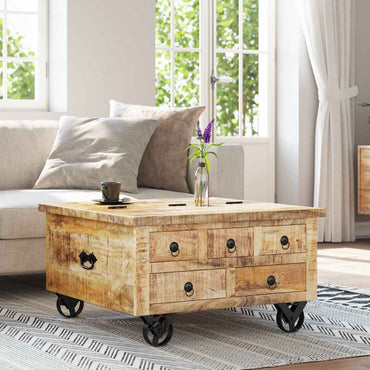 vidaXL Mesa de centro madeira recuperada 70x70x38 cm