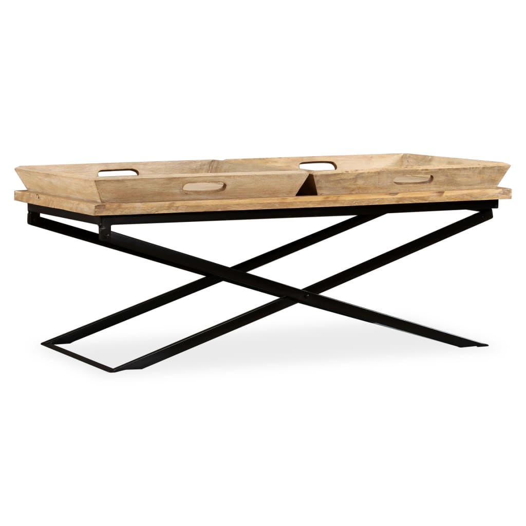 vidaXL Mesa de centro madeira de mangueira maciça 110x55x42 cm