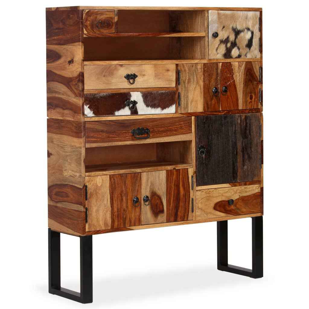 vidaXL Aparador em madeira de acácia maciça 100x30x130 cm