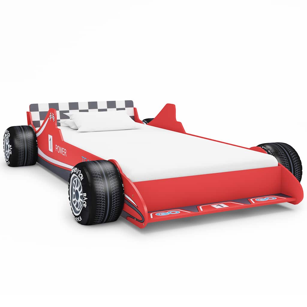 vidaXL Cama carro de corrida para crianças 90x200 cm vermelho