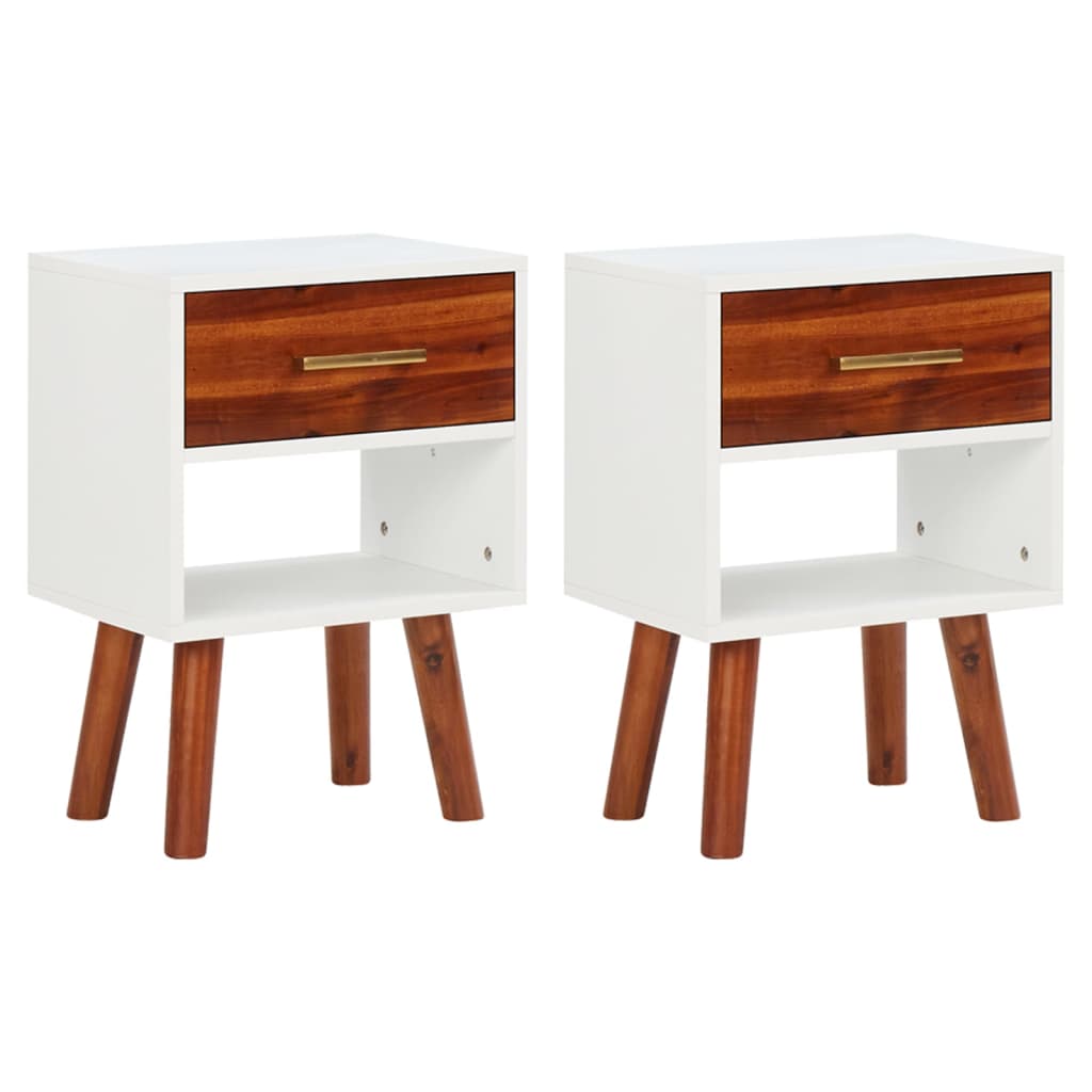vidaXL Mesa de cabeceira em madeira de acácia maciça 40x30x57 cm