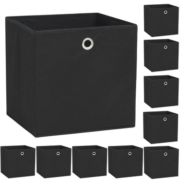 vidaXL Caixas arrumação 4 pcs tecido-não-tecido (TNT) 32x32x32cm preto