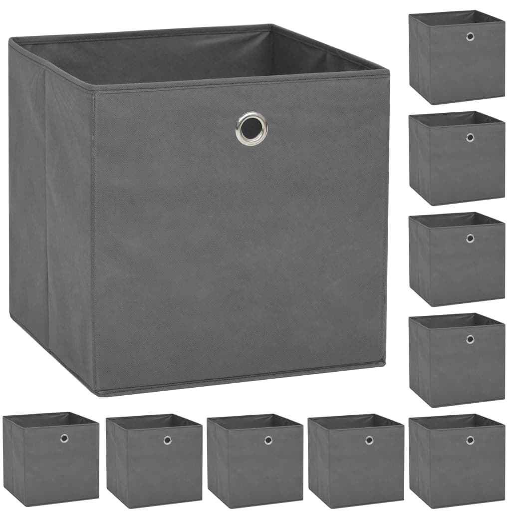 vidaXL Caixas arrumação 4 pcs tecido-não-tecido (TNT) 32x32x32cm preto